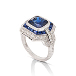 Deco Style Sapphire and Diamond Ring - Charles Koll Jewellers