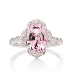Antique Style Morganite and Diamond Ring - Charles Koll Jewellers
