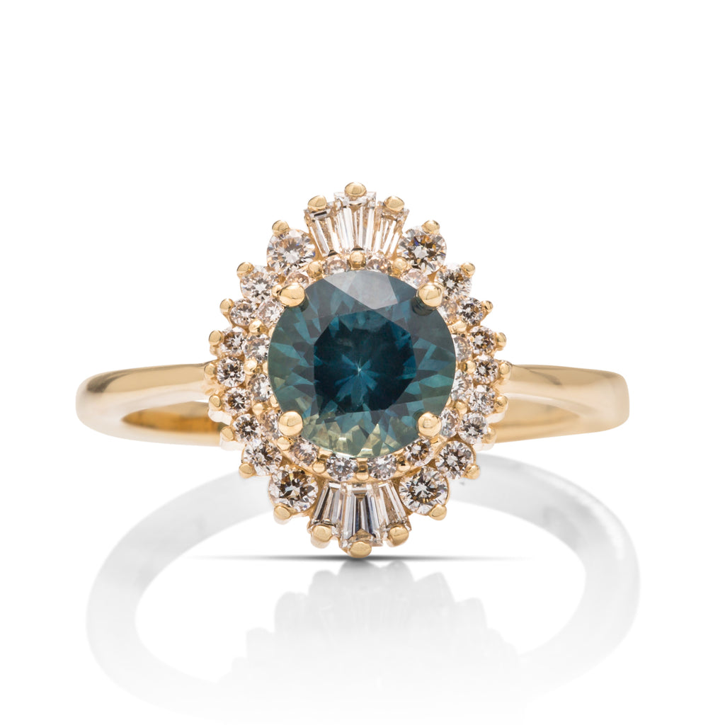 Montana Sapphire and Diamond Baguette Ring - Charles Koll Jewellers
