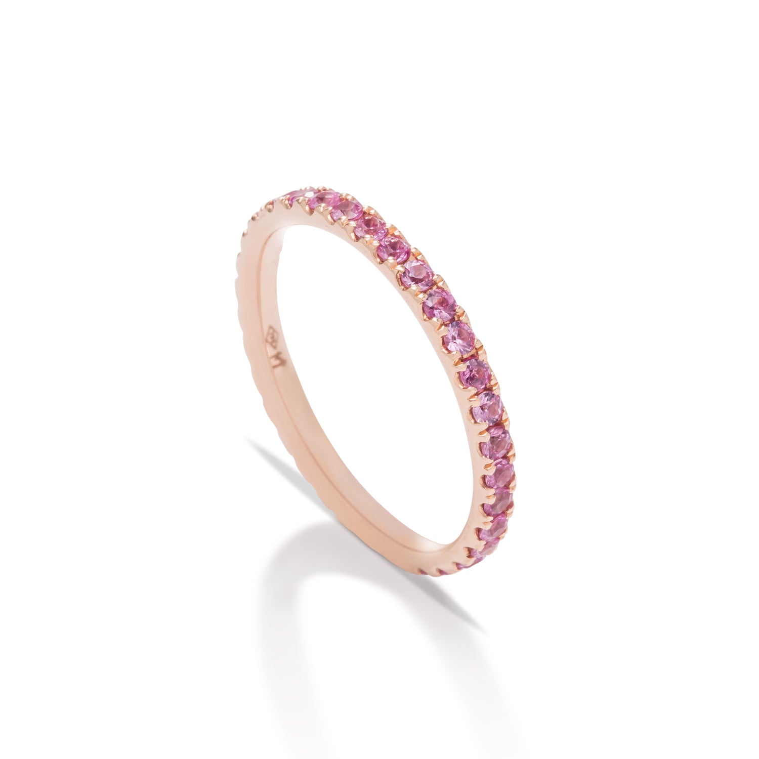 Pink Sapphire and Rose Gold Eternity Ring - Charles Koll Jewellers
