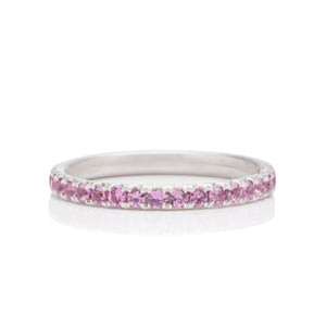 Pink Sapphire and White Gold Eternity Band - Charles Koll Jewellers