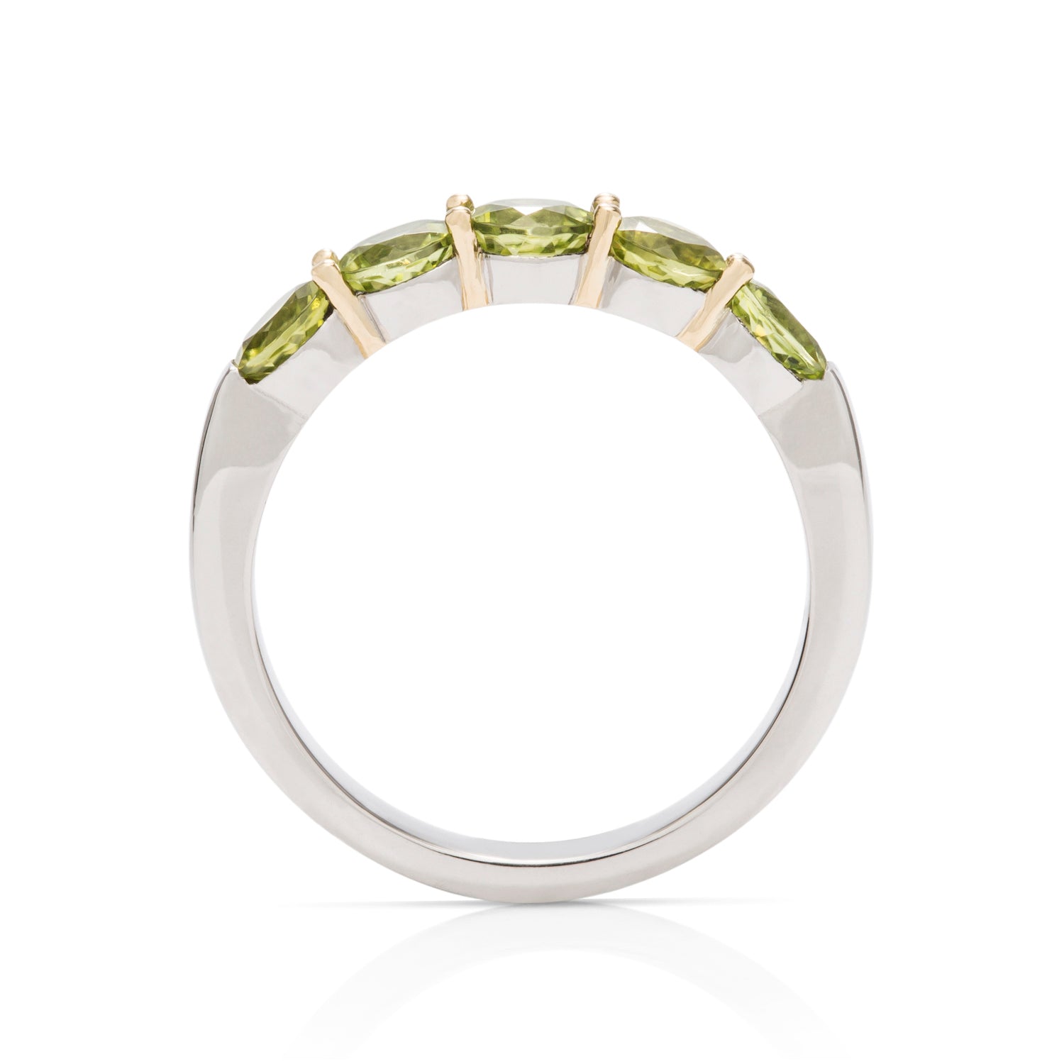Peridot Platinum and Gold Ring - Charles Koll Jewellers