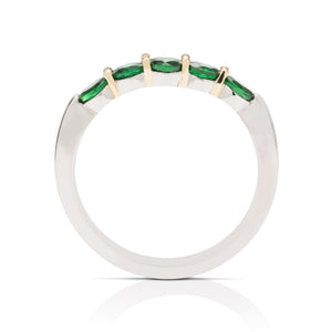 Tsavorite Platinum and Gold Ring - Charles Koll Jewellers