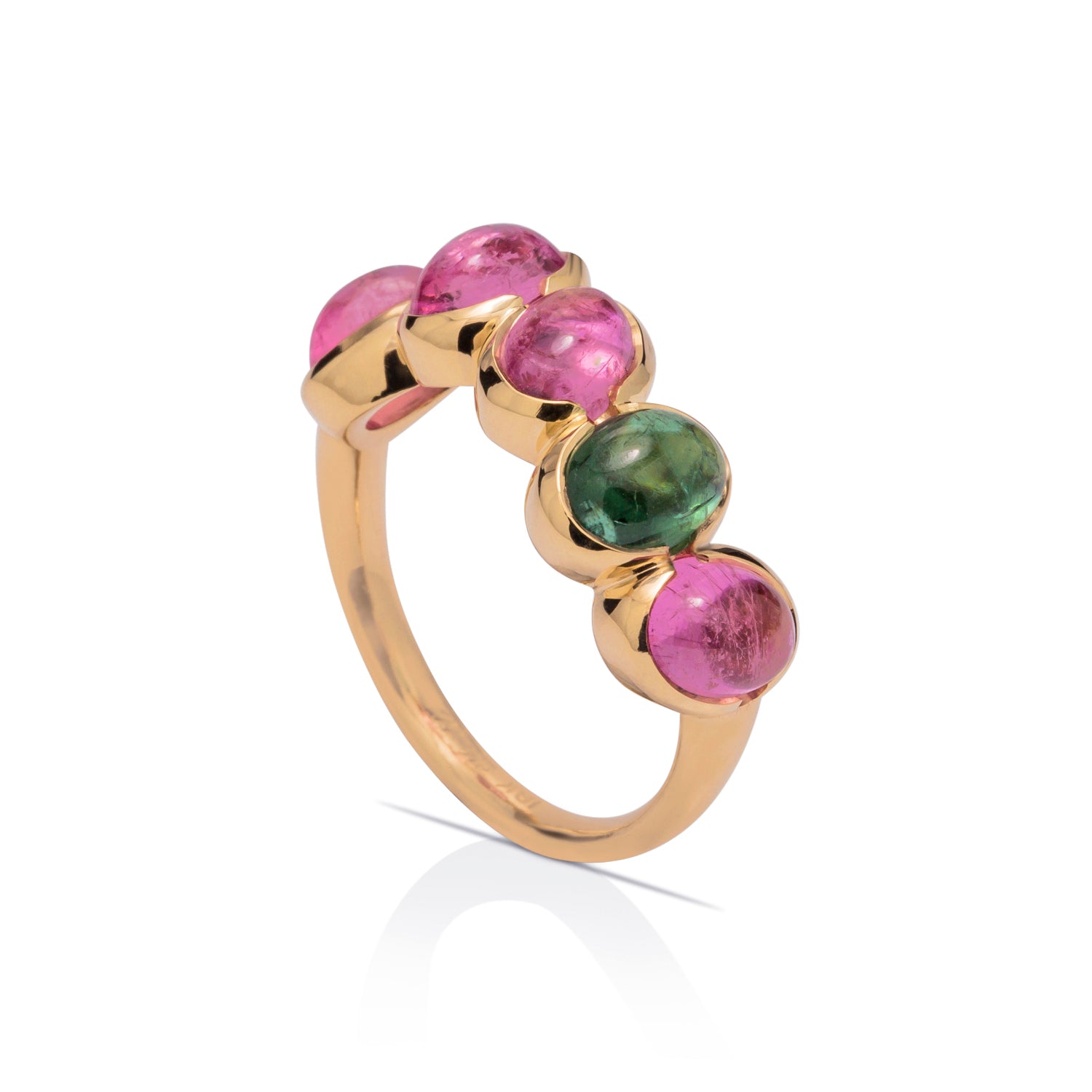 5 Stone Tourmaline Ring (Smooth Face)