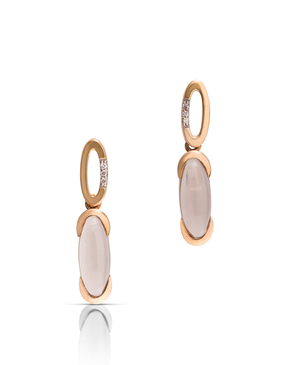 Smokey Quartz & Diamond 18k Rose Gold Earings - Charles Koll Jewellers