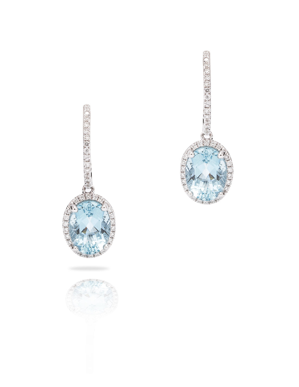 Aquamarine and Diamond Dangle Earrings - Charles Koll Jewellers