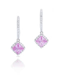 Pink Sapphire and Diamond Drop Earrings - Charles Koll Jewellers
