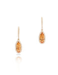 Golden Topaz and Diamond Dangle Earrings - Charles Koll Jewellers