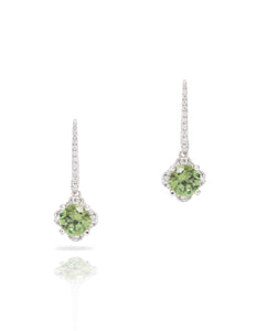 Demantoid Garnet and Diamond Drop Earrings - Charles Koll Jewellers