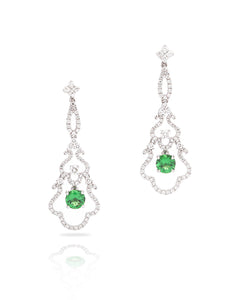 Tsavorite and Diamond Drop Earrings - Charles Koll Jewellers
