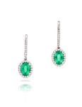 Emerald and Diamond Drop Earrings - Charles Koll Jewellers