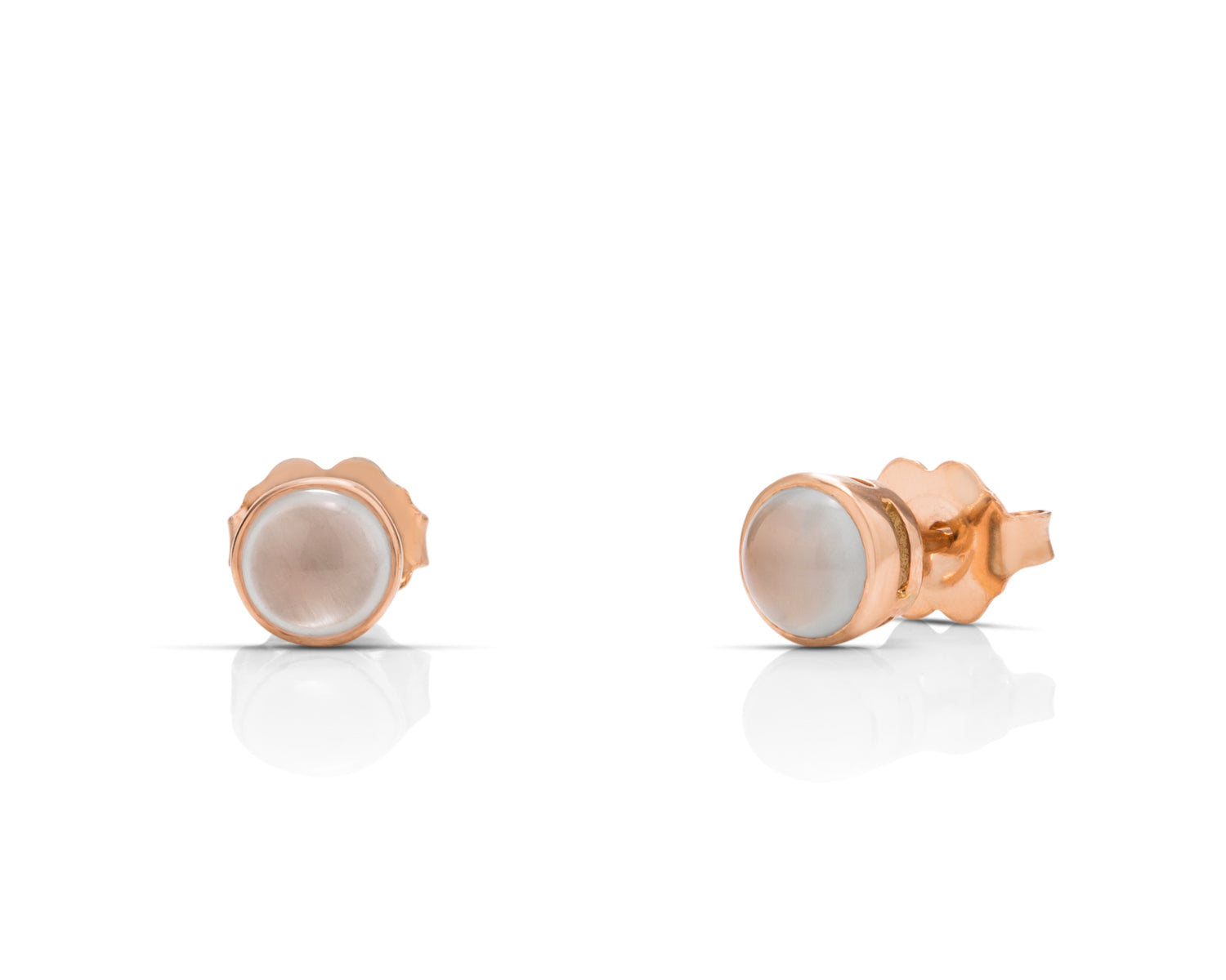 Aquamarine 18k Rose Gold Stud Earrings - Charles Koll Jewellers
