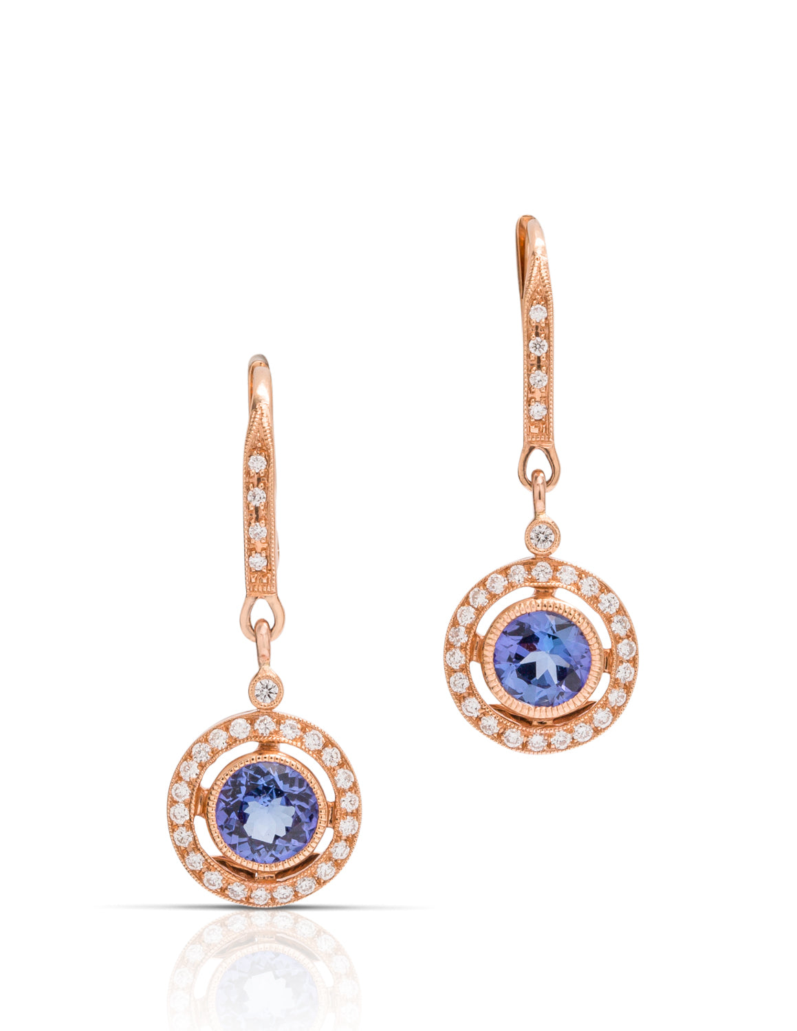 Tanzanite and Diamond Drop Earrings - Charles Koll Jewellers