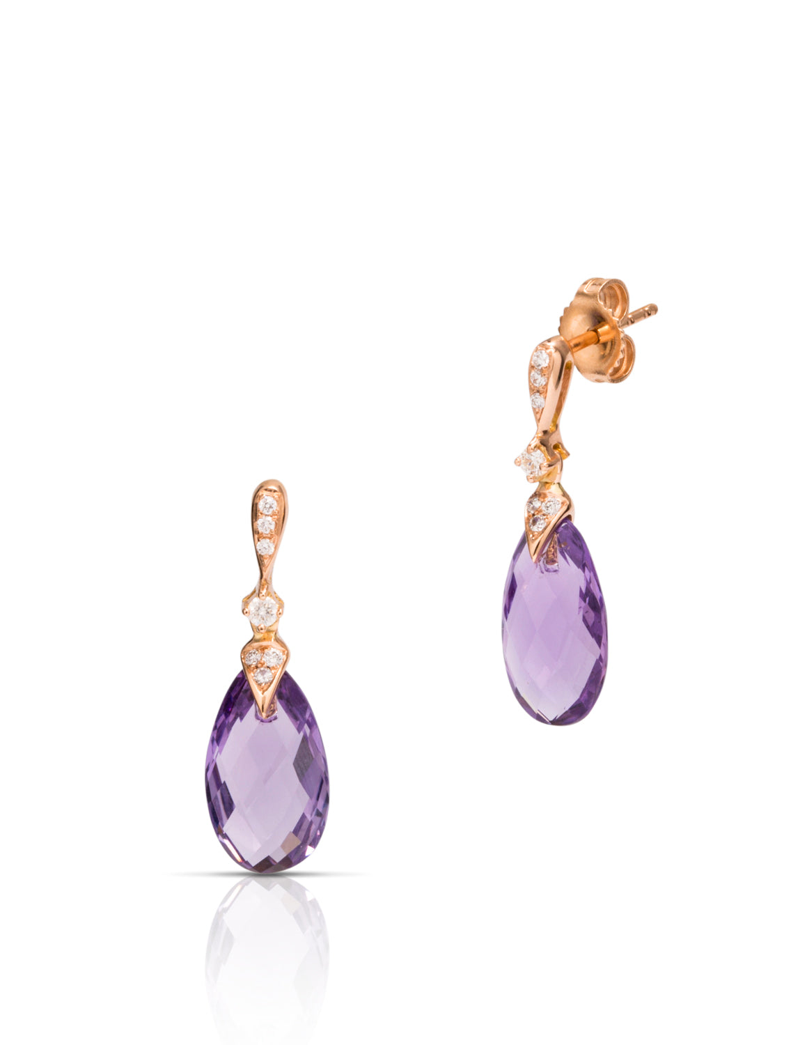 Diamond and Amethyst Earrings - Charles Koll Jewellers