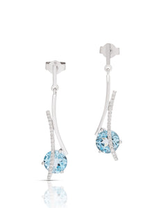 Blue Topaz and Diamond Earrings - Charles Koll Jewellers