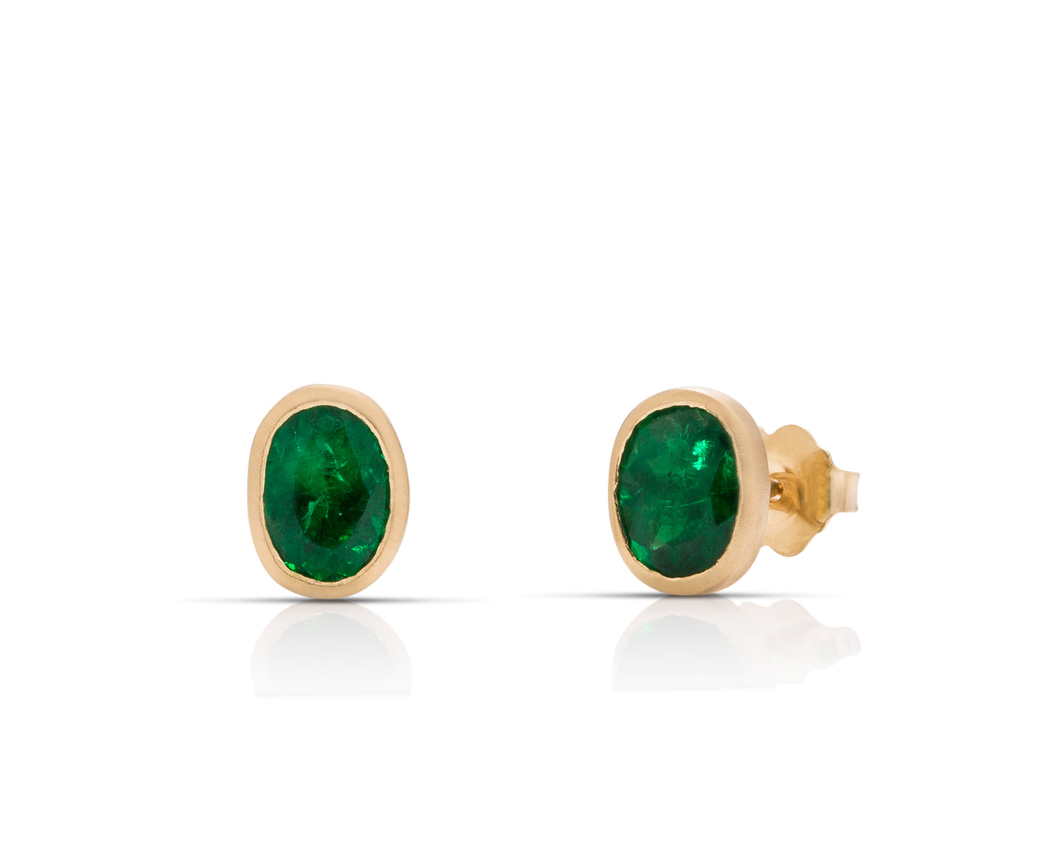 Oval Emerald Stud Earrings - Charles Koll Jewellers