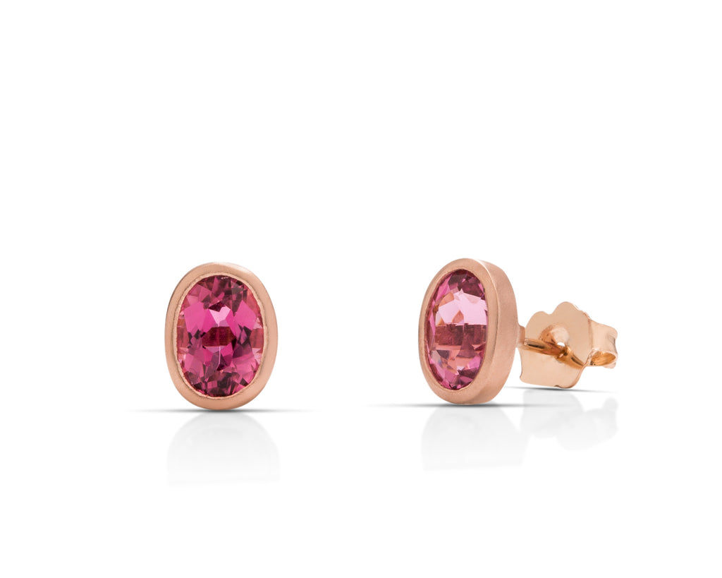 Pink Tourmaline Stud Earrings - Charles Koll Jewellers