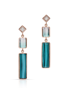 Tourmaline and Diamond Drop Earrings - Charles Koll Jewellers