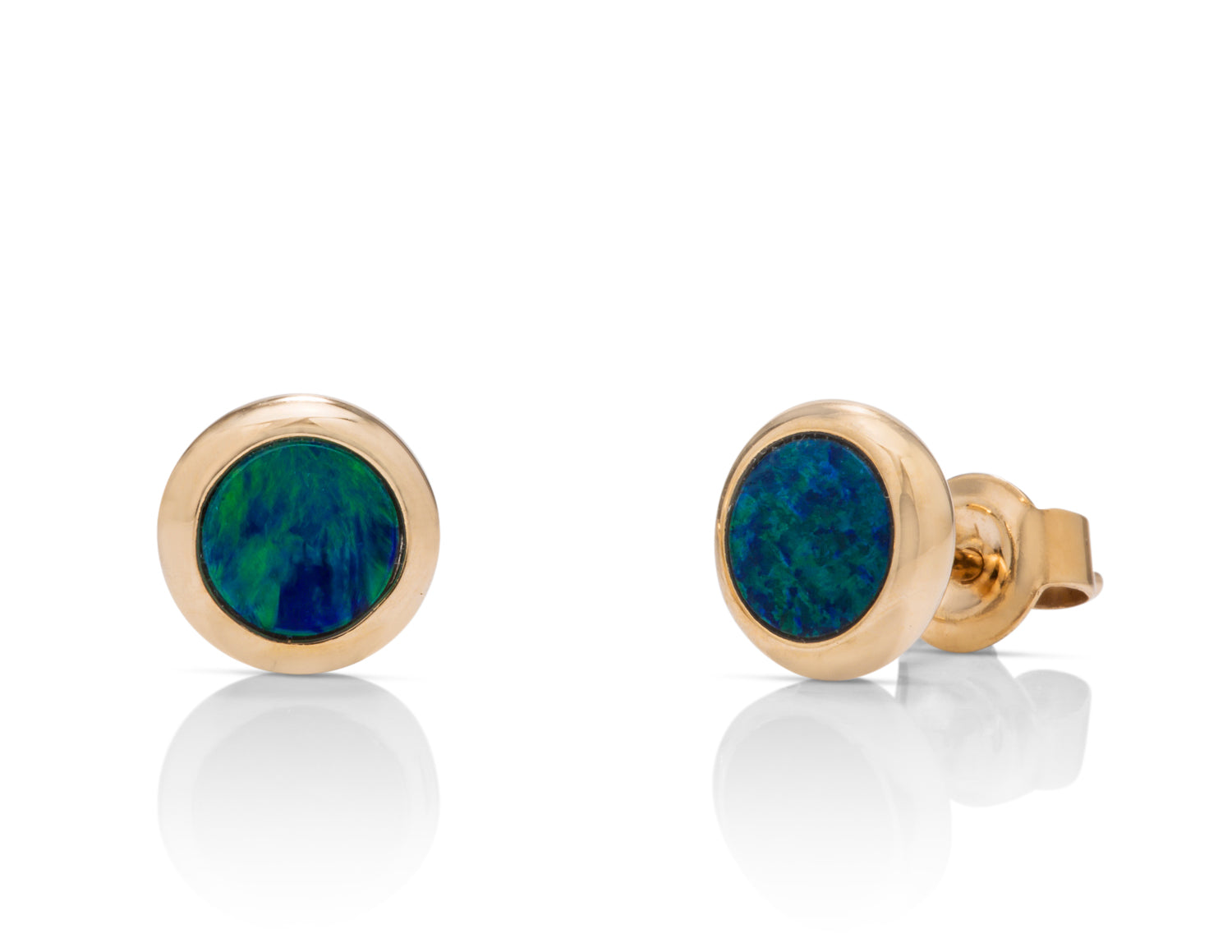 Australian Opal Bezel Stud Earrings - Charles Koll Jewellers