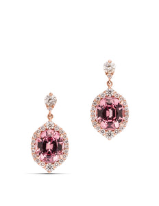 Lotus Garnet and Diamond Earrings - Charles Koll Jewellers