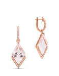 Morganite and Diamond Dangle Earrings - Charles Koll Jewellers