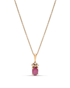 Ruby & Diamond 18k Gold Pendant - Charles Koll Jewellers