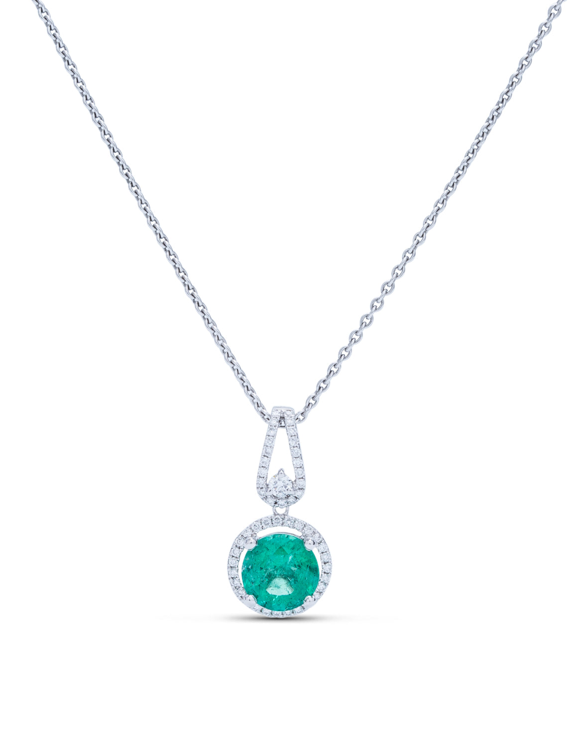 Emerald And Diamond Pendant - Charles Koll Jewellers