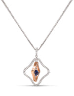 Two-Tone Dancing Sapphire Necklace - Charles Koll Jewellers
