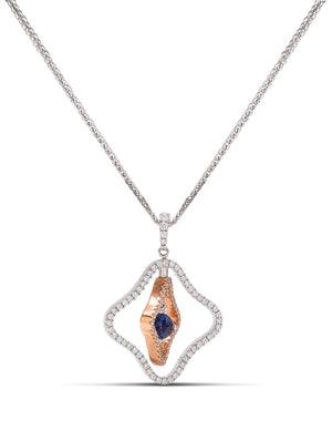 Two-Tone Dancing Sapphire Necklace - Charles Koll Jewellers