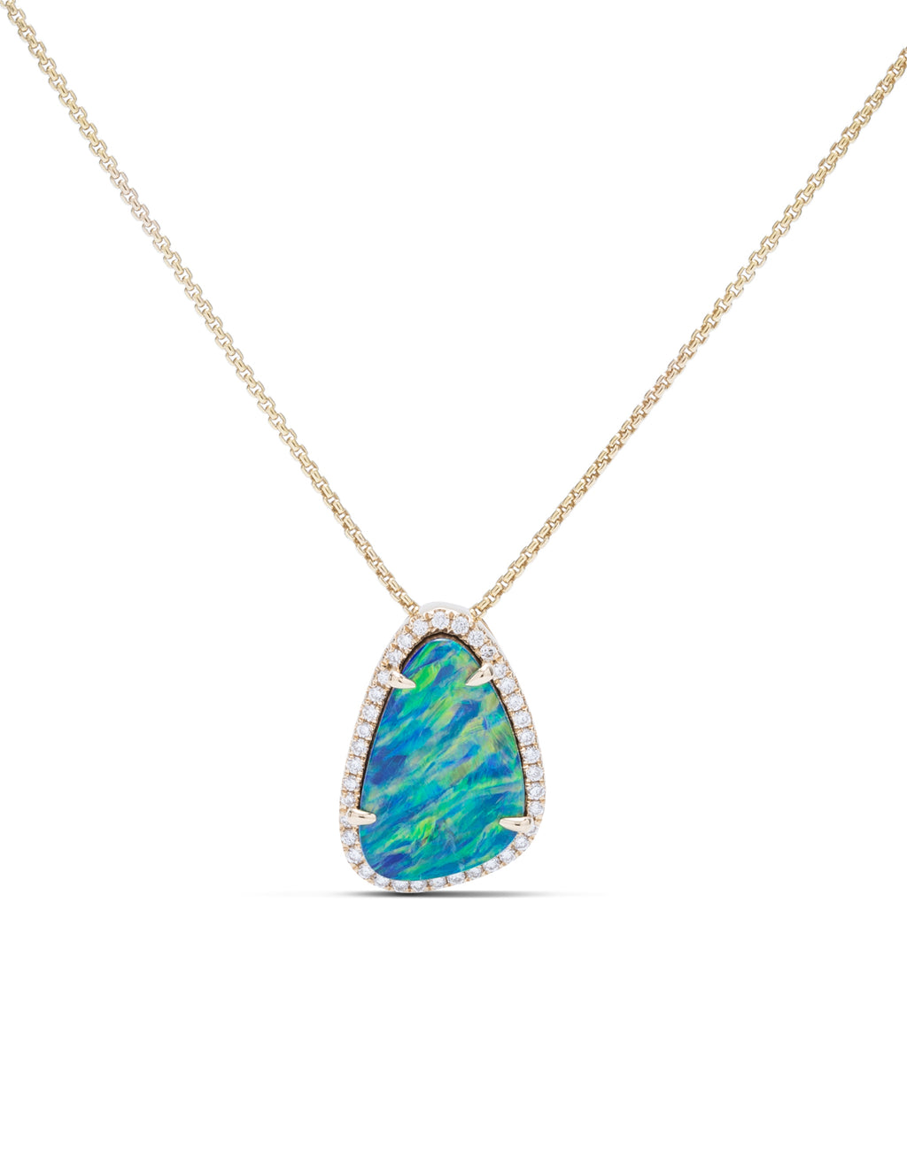 Diamond Halo Opal Pendant - Charles Koll Jewellers