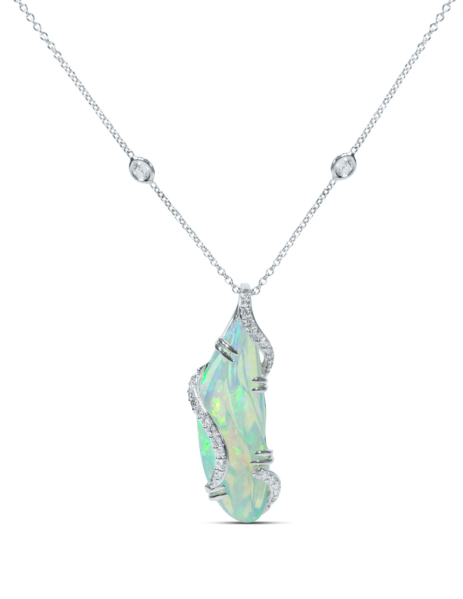 Opal and Diamond Pendant - Charles Koll Jewellers