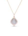 Grey Moonstone and Diamond Rose Gold Pendant - Charles Koll Jewellers