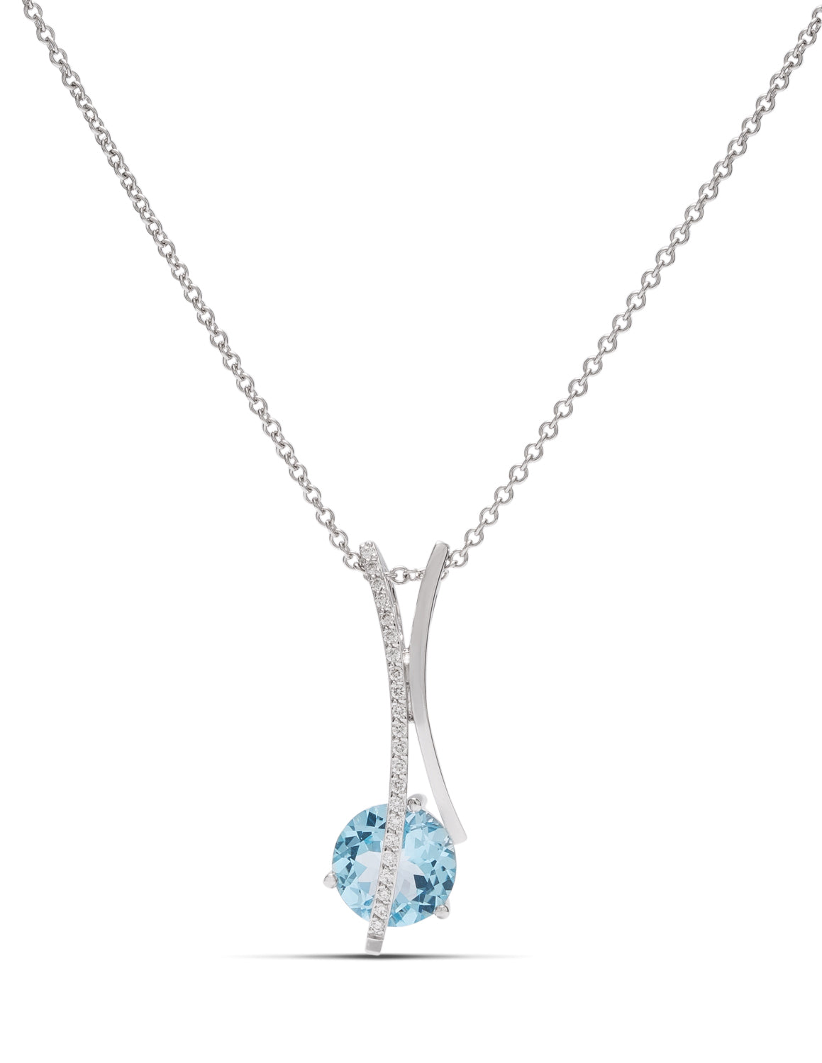 Blue Topaz and Diamond Pendant - Charles Koll Jewellers