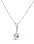 Blue Topaz and Diamond Pendant - Charles Koll Jewellers