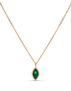 Marquise Cut Emerald Pendant - Charles Koll Jewellers