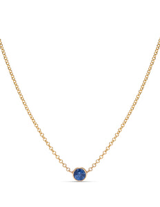 Delicate Bezel Sapphire Necklace - Charles Koll Jewellers