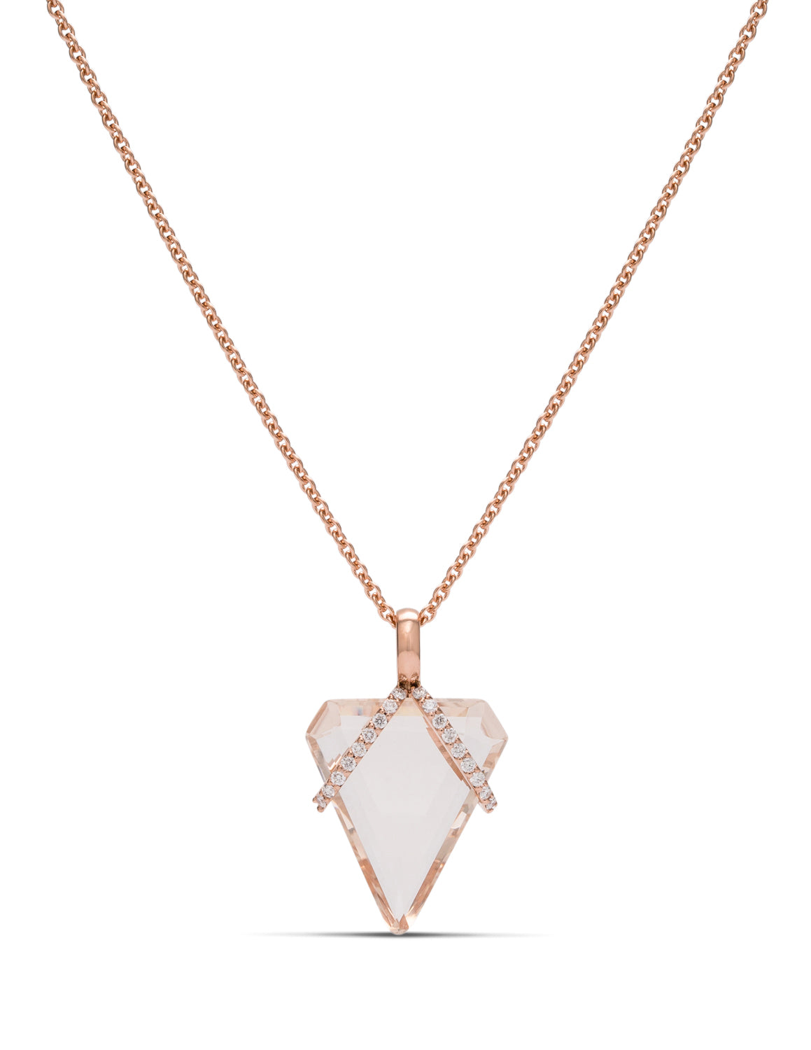 Morganite and Diamond Sling Pendant - Charles Koll Jewellers