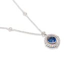 Oval Sapphire and Diamond Necklace - Charles Koll Jewellers