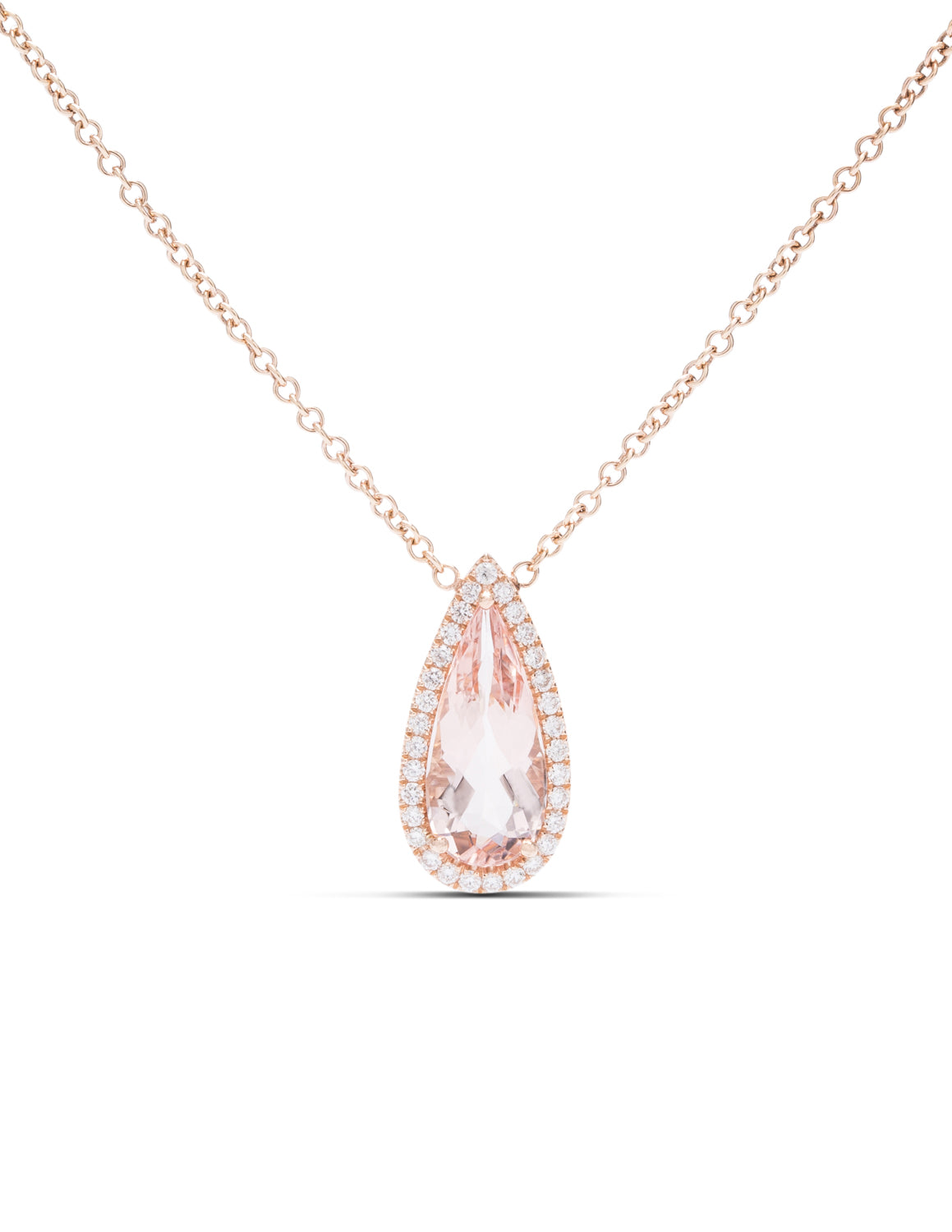Morganite and Diamond Pendant - Charles Koll Jewellers