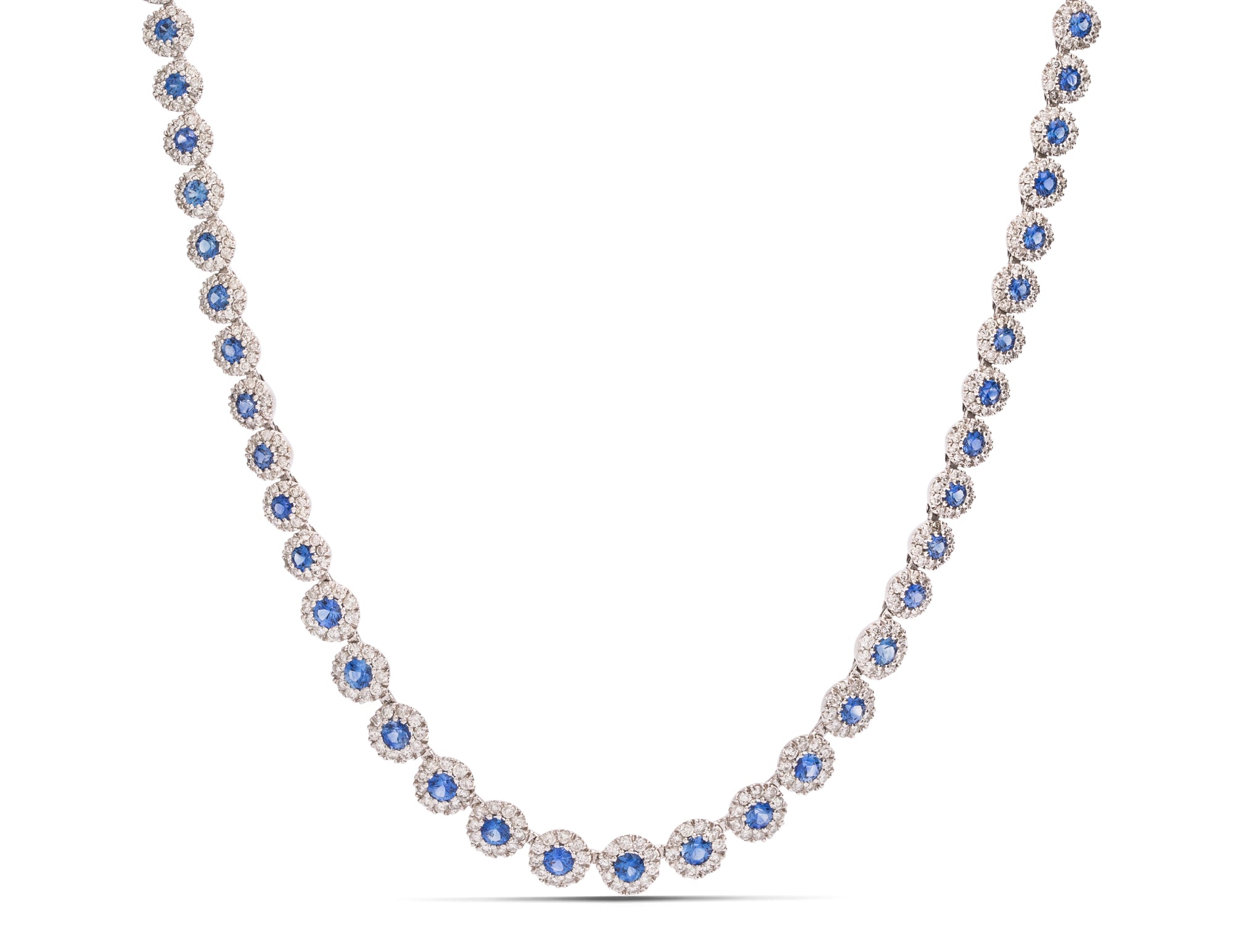 Sapphire Cushion Necklace - Charles Koll Jewellers