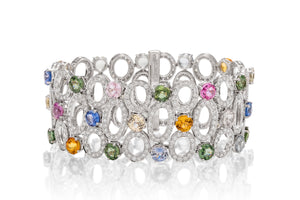 Multi-Color Sapphire and Diamond Bracelet - Charles Koll Jewellers