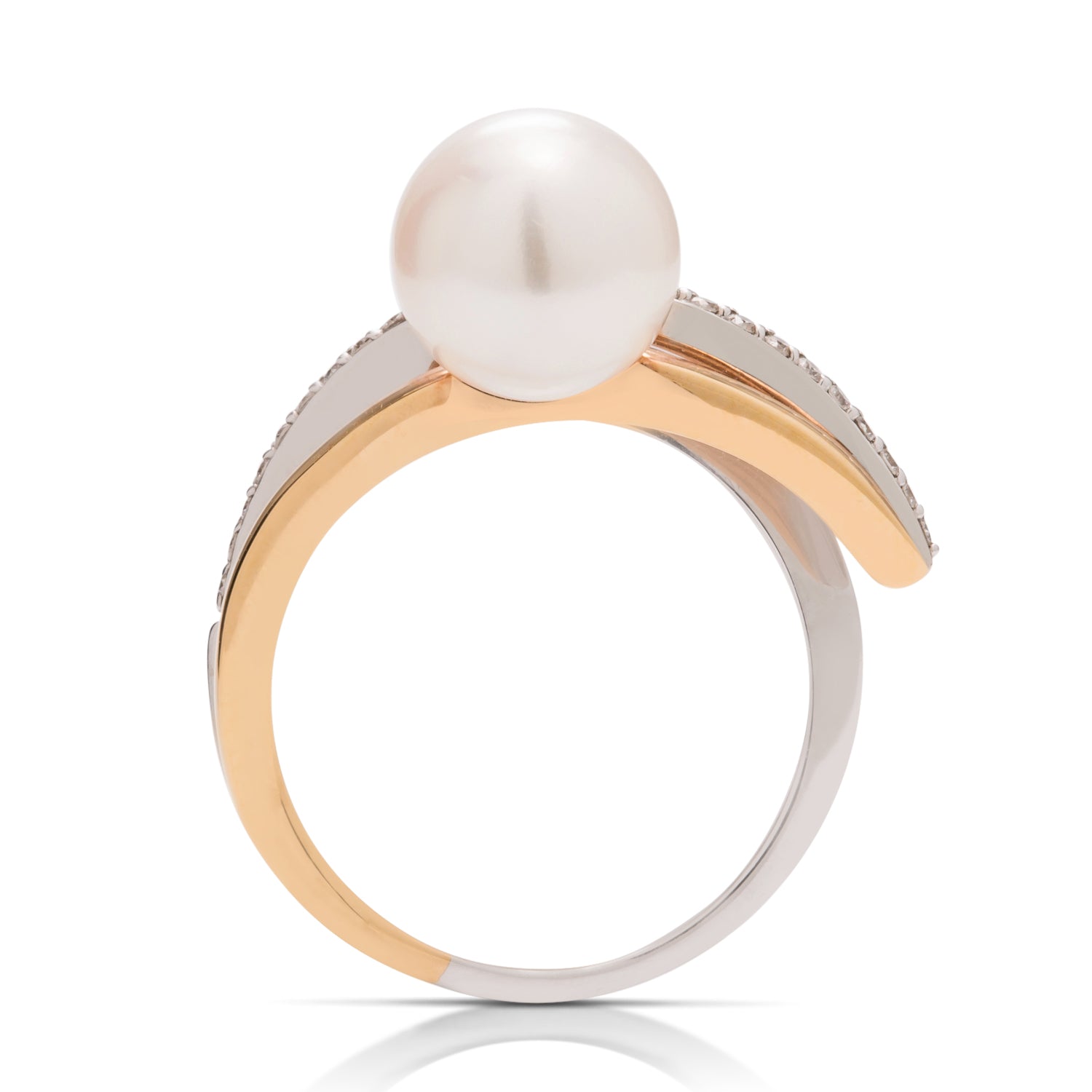 Two-Tone Pearl and Diamond Ring - Charles Koll Jewellers