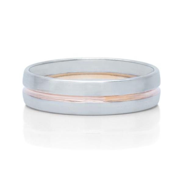 Platinum and Rose Gold Men's Band - Charles Koll Jewellers