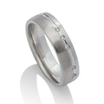 Platinum and White Gold Scattered Diamond Men's Band - Charles Koll Jewellers