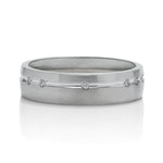 Platinum and White Gold Scattered Diamond Men's Band - Charles Koll Jewellers