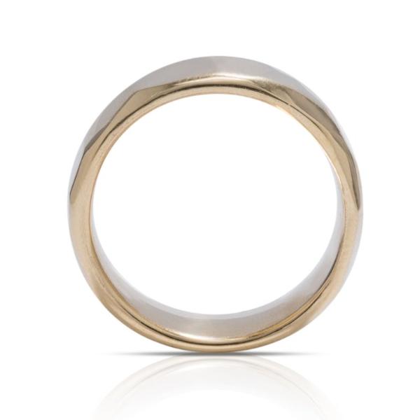 Yellow Gold Faceted Men's Band - Charles Koll Jewellers