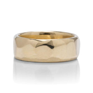 Yellow Gold Faceted Men's Band - Charles Koll Jewellers