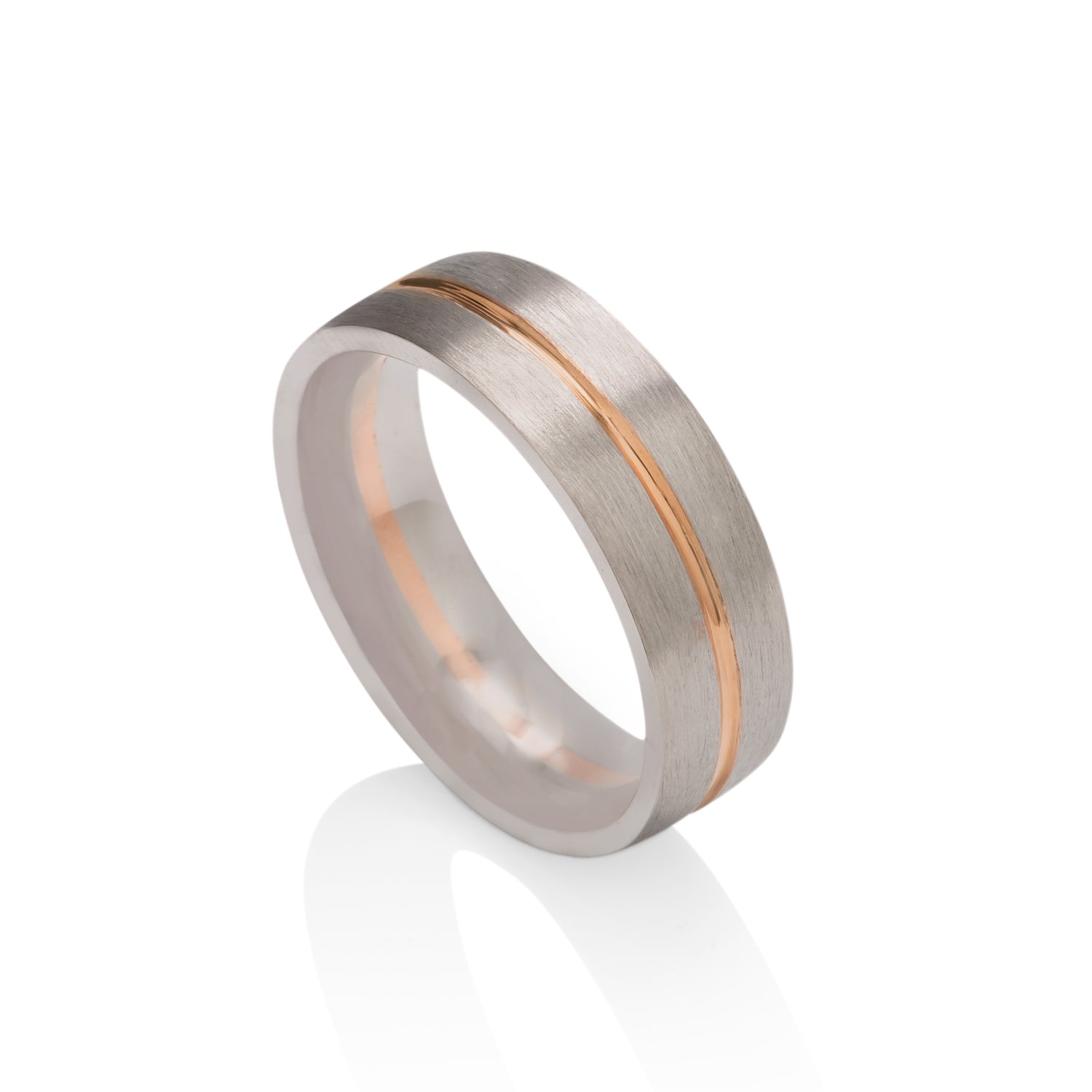 Platinum Men's Band with Gold Inlay - Charles Koll Jewellers