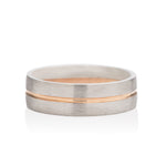 Platinum Men's Band with Gold Inlay - Charles Koll Jewellers