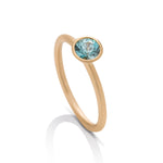 Round Blue Zircon Yumdrop Ring - Charles Koll Jewellers